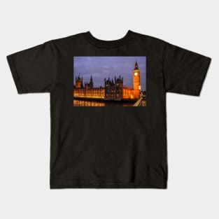 Palace of Westminster at night Kids T-Shirt